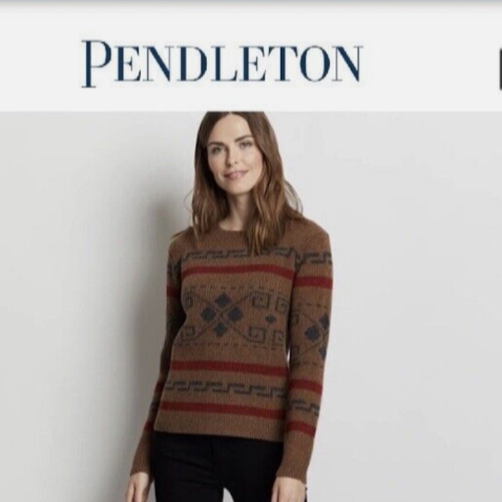 Pendleton 100% Lambs Wool Classic Native Design R… - image 6